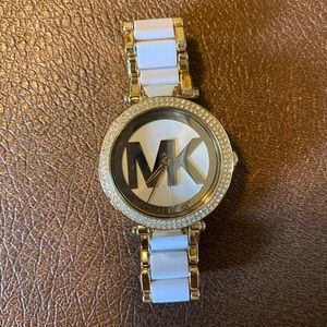 Michael Kors white & gold watch